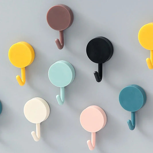10PCS Self-Adhesive Wall Hooks for Coat, Bag, Towel, and Home Storage