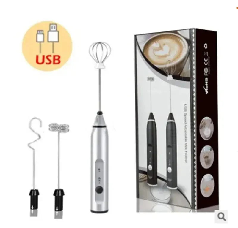 Portable USB Milk Frother & Mini Handheld Mixer