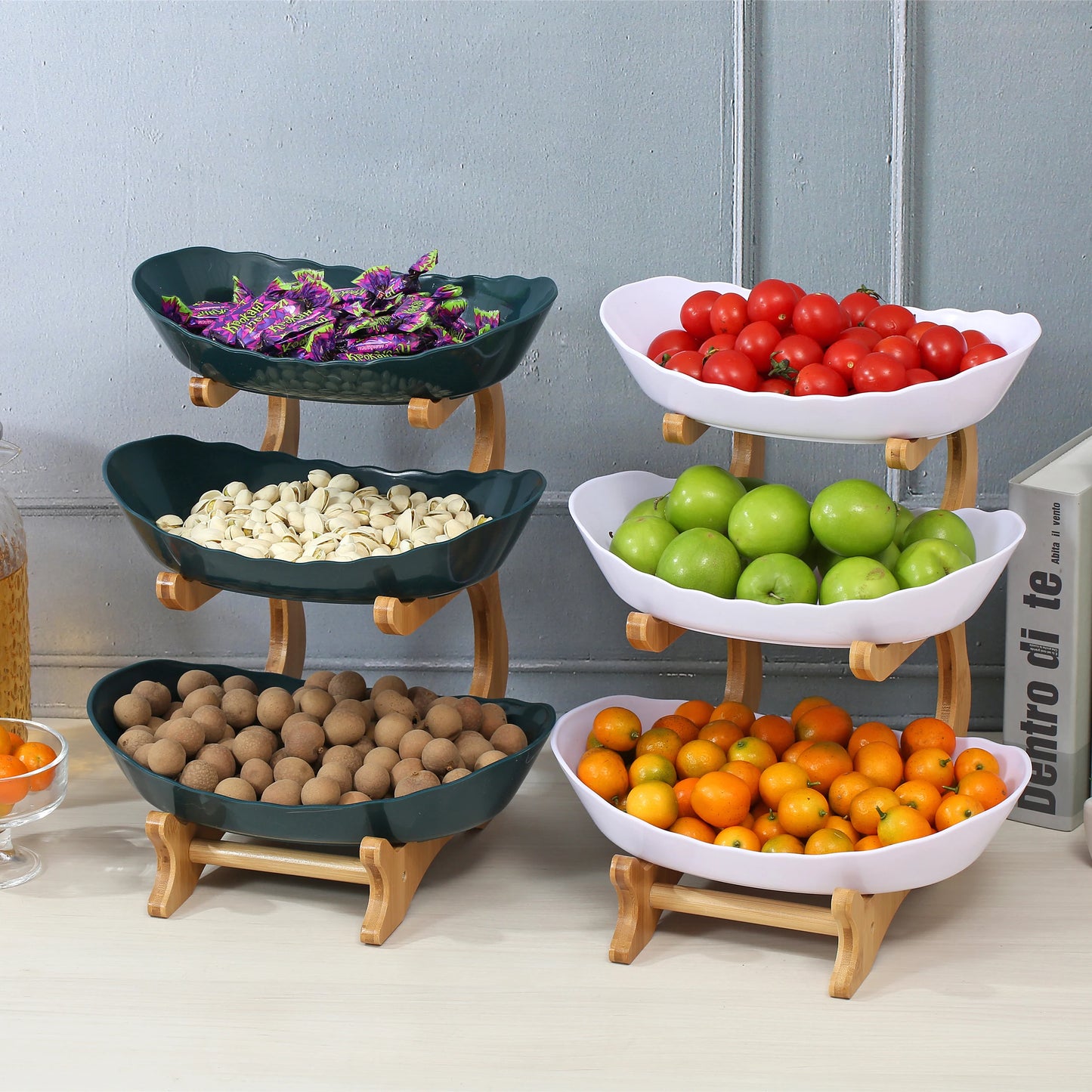 Modern 2/3 Layer Plastic Fruit & Snack Dish