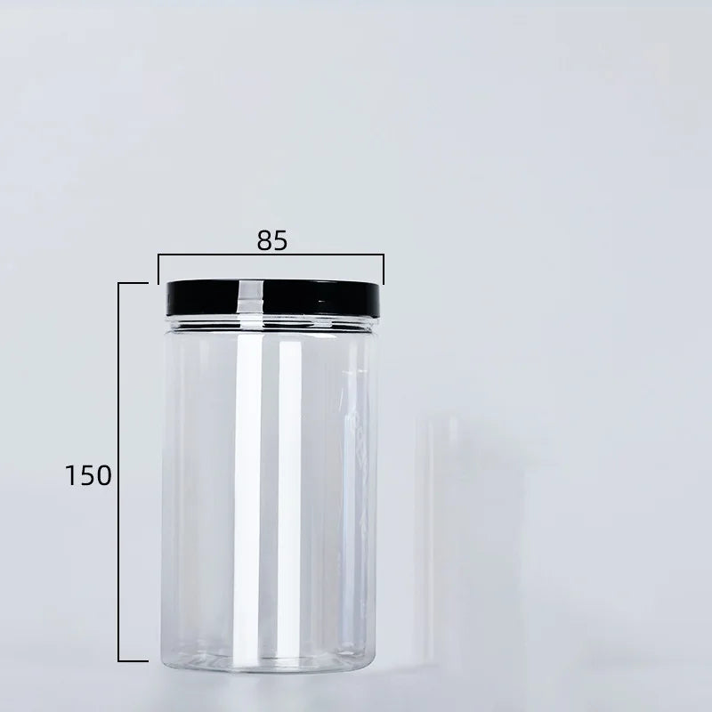 Clear Plastic Sealed Storage Can with Lid, Food-Grade Container