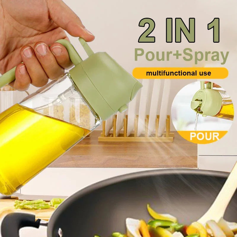 Olive Oil Sprayer & Dispenser Bottle – 2-in-1 for Cooking & BBQ