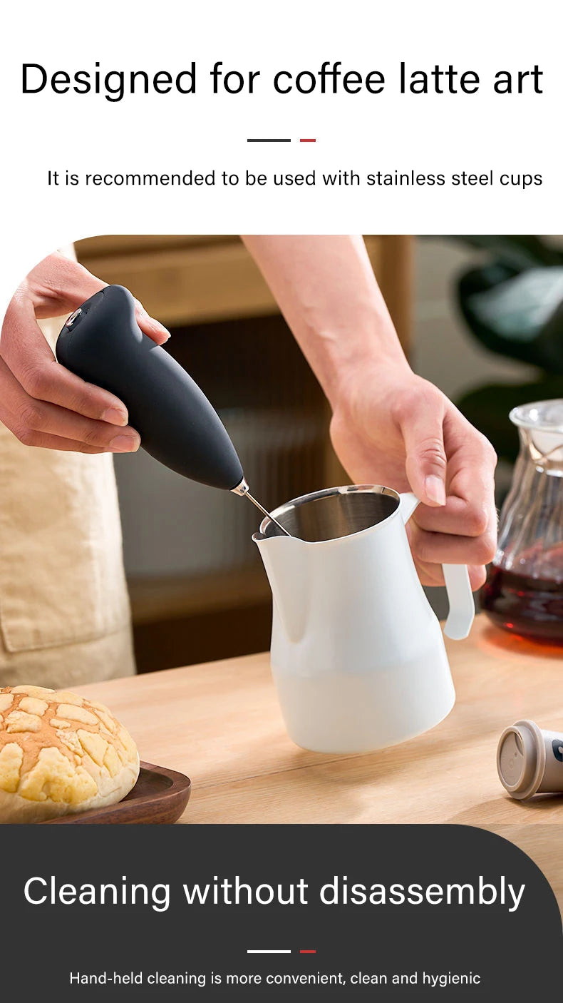Handheld Electric Milk Frother & Mixer – Portable Coffee Foamer & Egg Beater