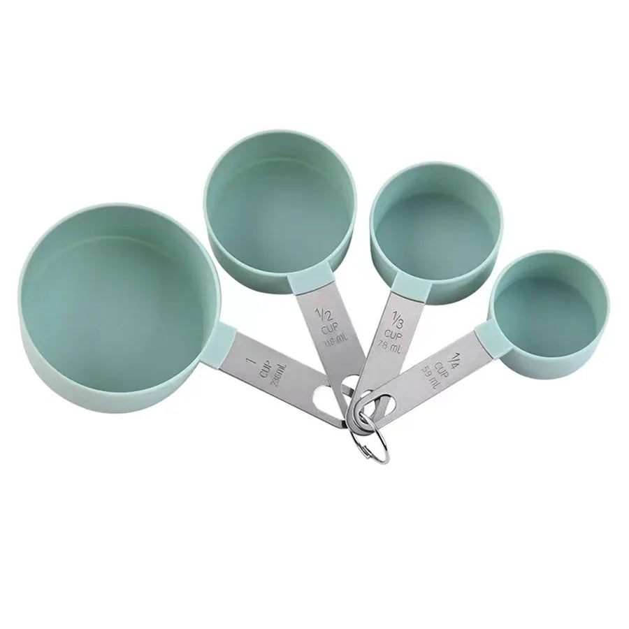 Plastic Measuring Cups & Spoons Set (4/8 PCS) – Stainless Steel Handles