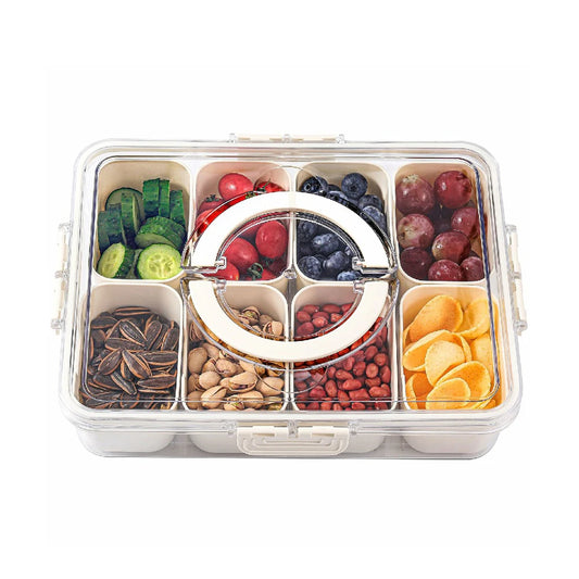8-Compartment Snack Serving Tray with Handle