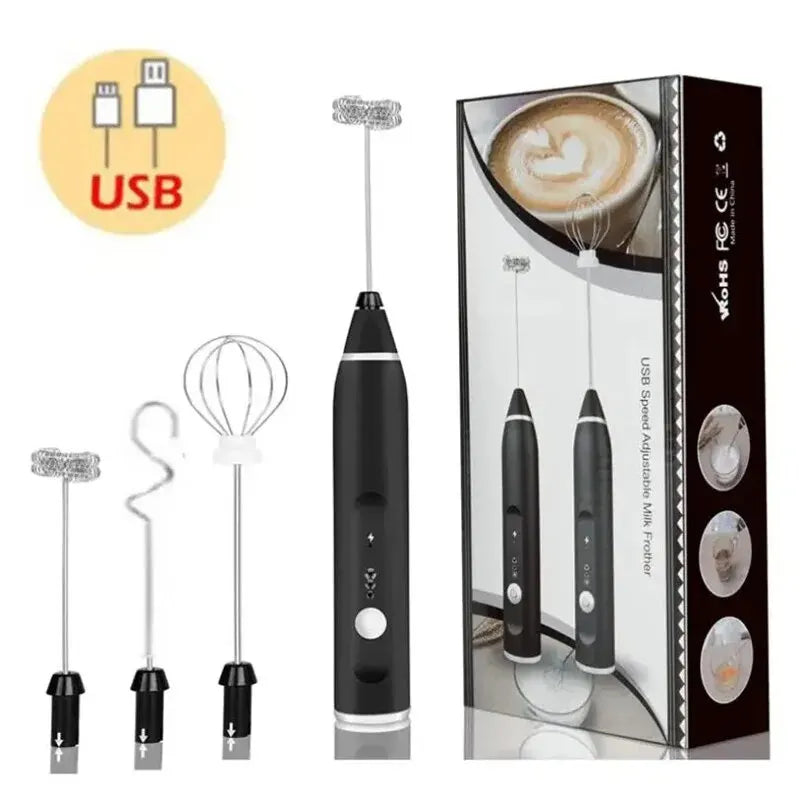 Portable USB Milk Frother & Mini Handheld Mixer