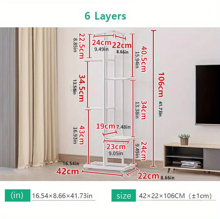 Cordial Shining 6-8 Layer Iron Plant Storage Rack for Home & Garden