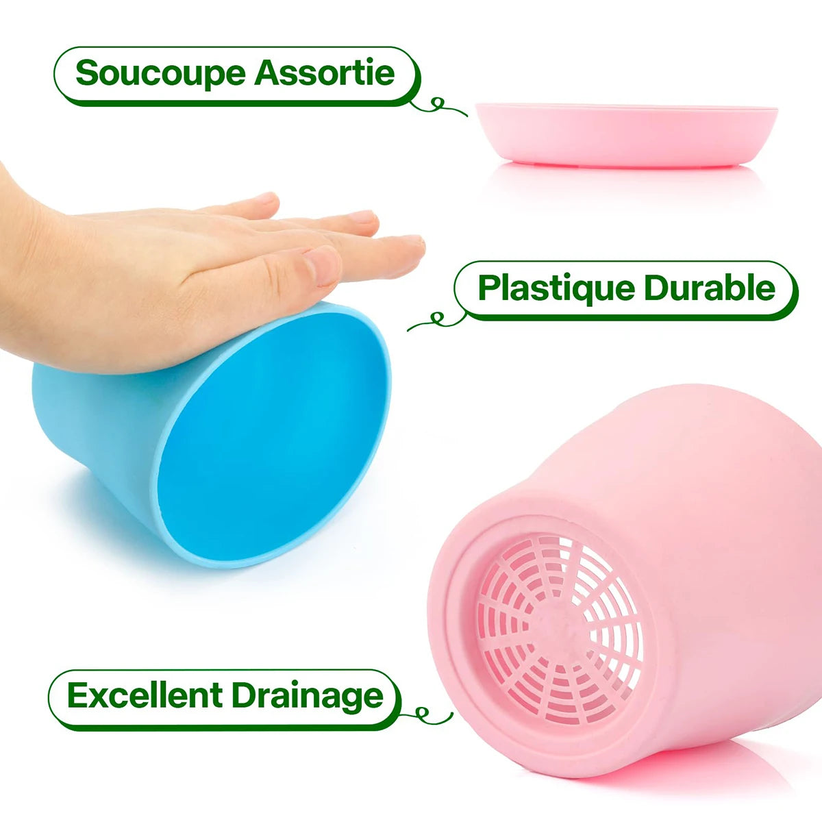Mini Candy Colour Round Flower Pots for Succulents – Home & Office Décor