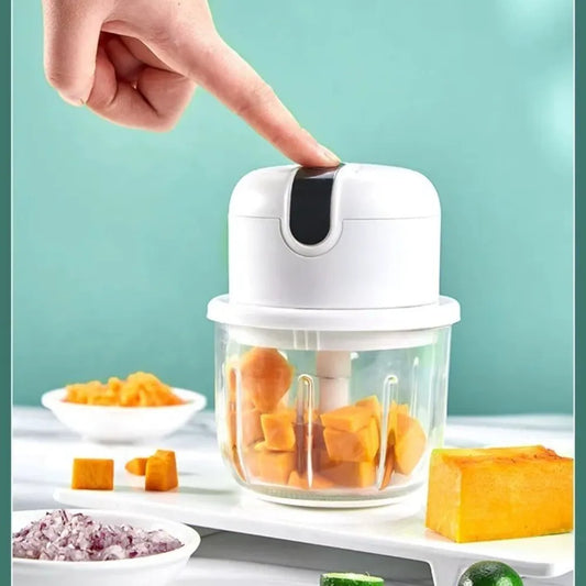Portable Electric Mini Chopper – USB Rechargeable Garlic & Meat Grinder