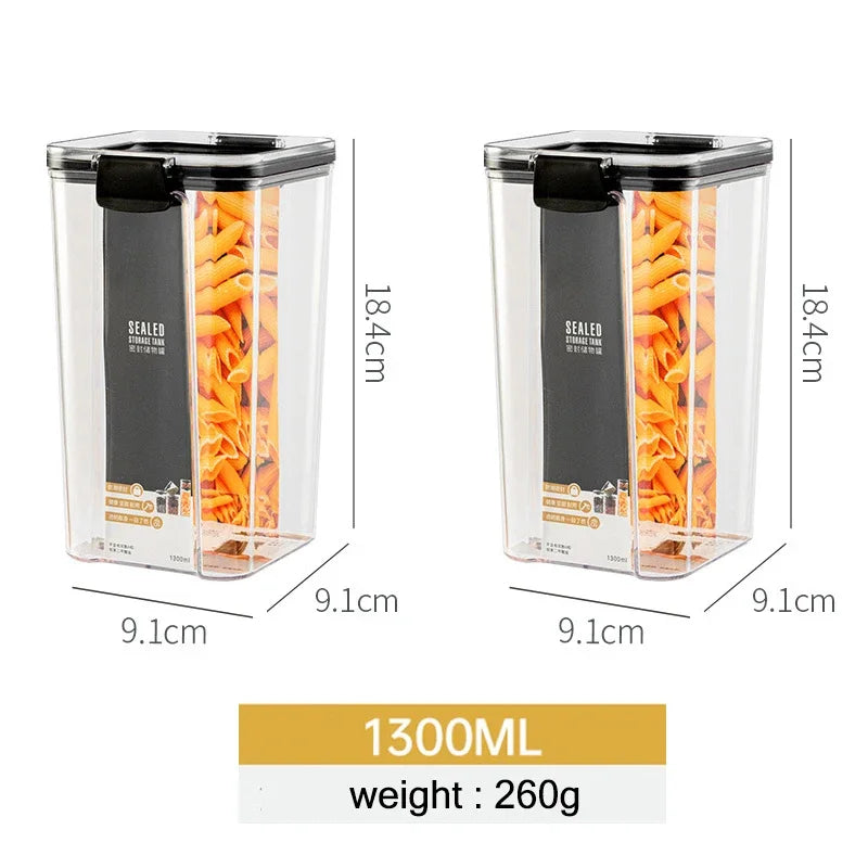 Stackable Plastic Food Storage Jars, Ranging from 460ml to 1800ml