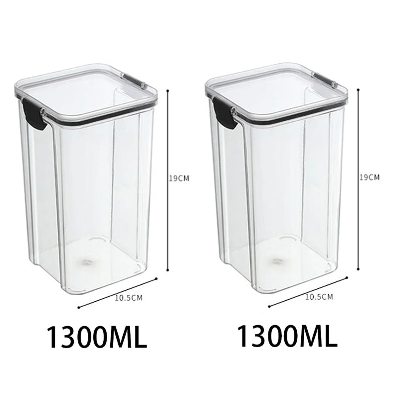5Pcs Stackable Sealed Food Storage Jars, Transparent Plastic