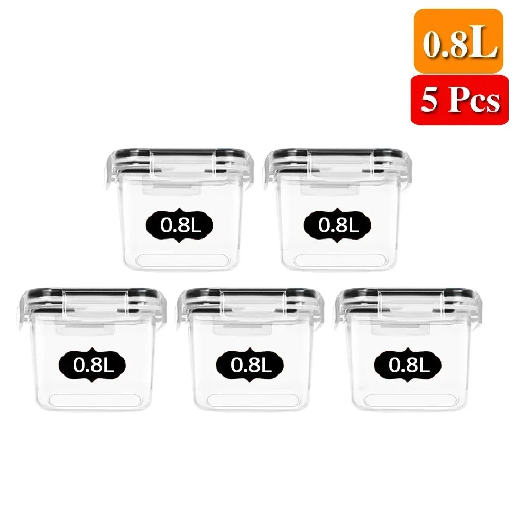 5-Piece Food Storage Container Set with Lids for Kitchen and Refrigerator
