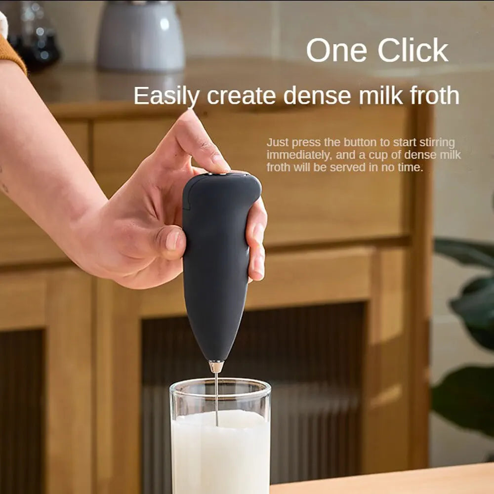 Handheld Electric Milk Frother & Mixer – Portable Coffee Foamer & Egg Beater