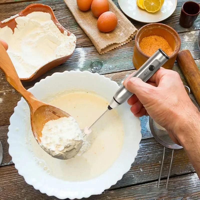 Portable USB Milk Frother & Mini Handheld Mixer
