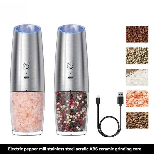 Rechargeable Salt & Pepper Grinder Set with Adjustable Coarseness
