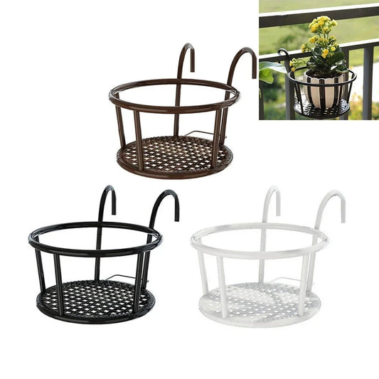 European Style Iron Balcony Hanging Plant Rack