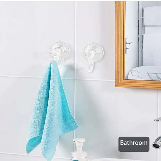 Heavy-Duty Transparent Suction Cup Hook for Kitchen & Bathroom