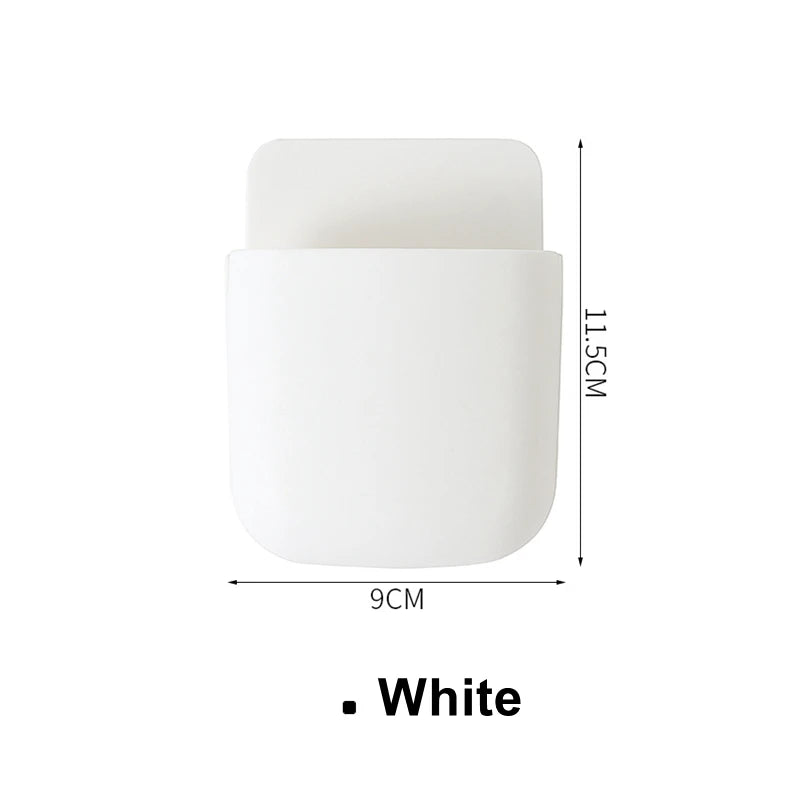 White Wall-Mounted Storage Box for Remote, Phone, and Essentials
