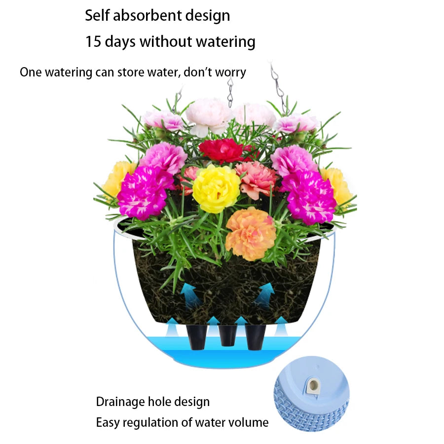 European-Style Imitation Rattan Hanging Flower Pot