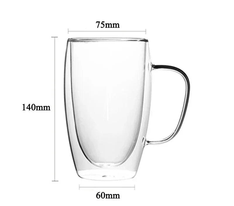 1–6PCS 80–450ML Double Wall Heat-Resistant Glass and Cups