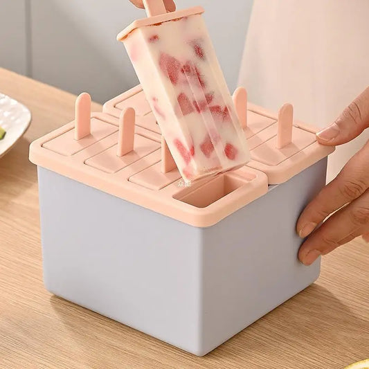 Homemade Popsicle Mold Set with Lid – Food Grade Ice Cream Maker