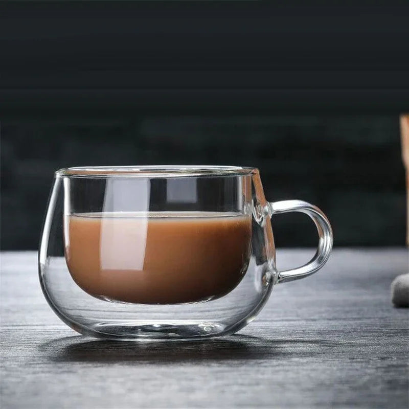 150–350ml Double Wall Heat Resistant Borosilicate Glass Mug