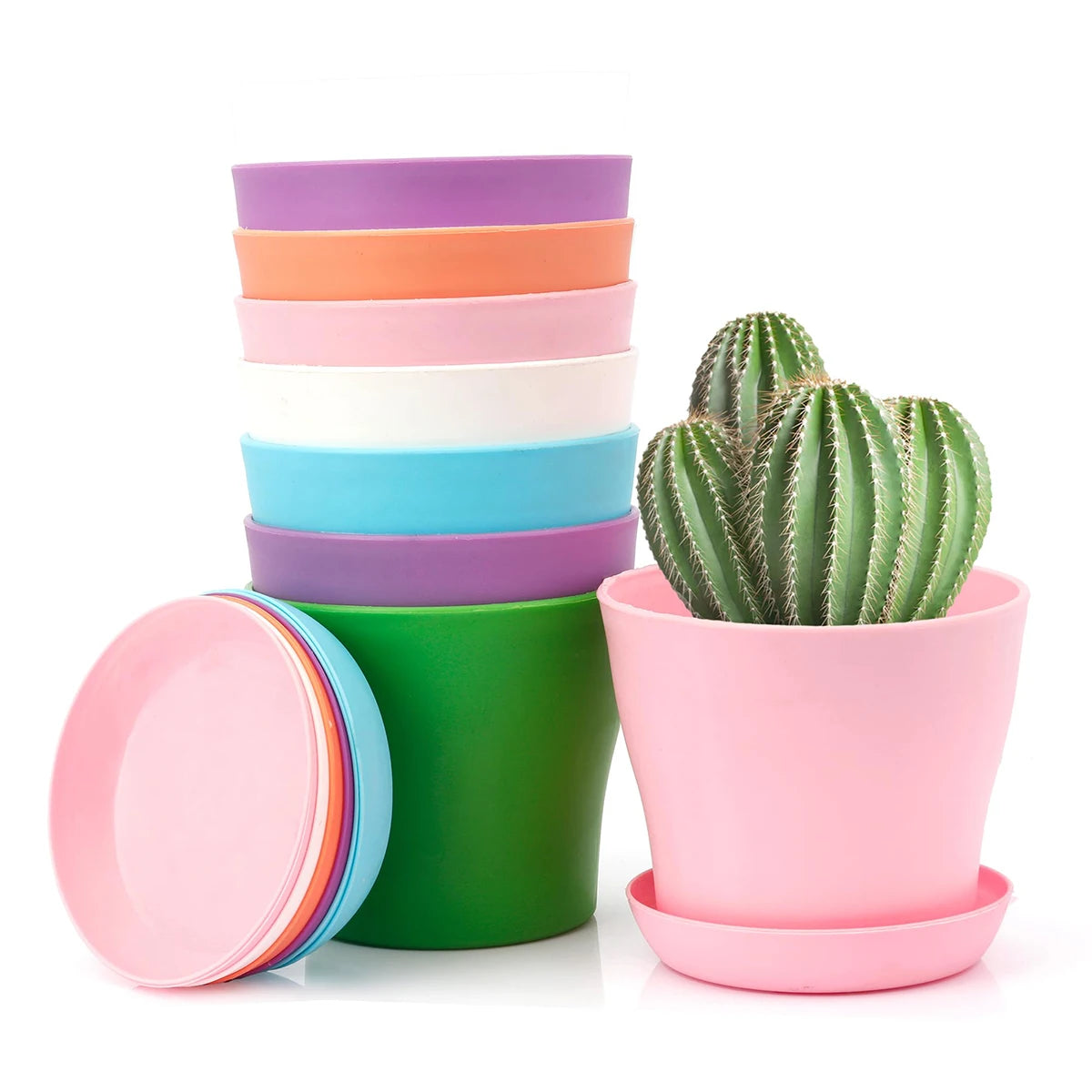 Mini Candy Colour Round Flower Pots for Succulents – Home & Office Décor