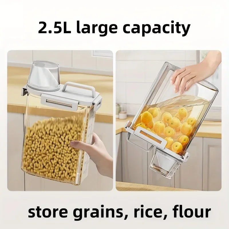 2.5L Food Grade Grain Storage Box, Rice Bucket, Kitchen Utensil (1 Pc)