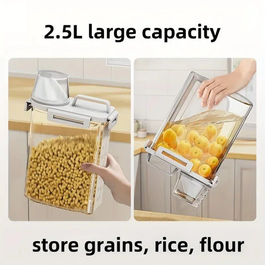 2.5L Food Grade Grain Storage Box, Rice Bucket, Sealing Tank, Kitchen Utensil