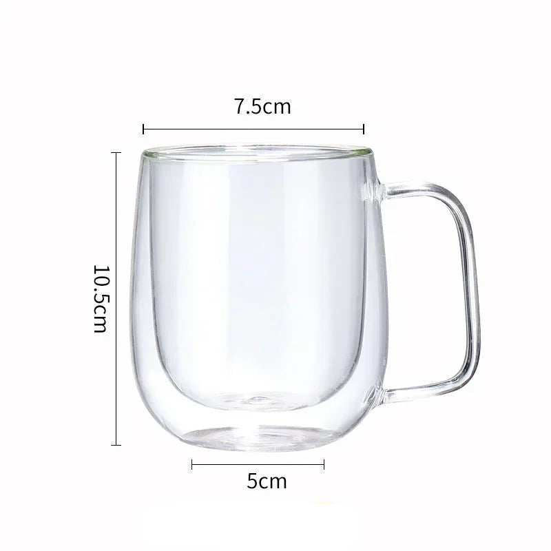 1–6PCS 80–450ML Double Wall Heat-Resistant Glass and Cups