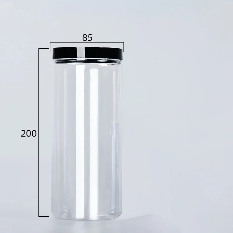 Clear Plastic Sealed Storage Can with Lid, Food-Grade Container