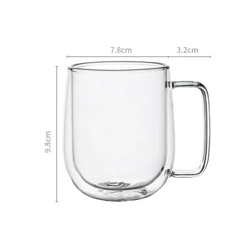 150–350ml Double Wall Heat Resistant Borosilicate Glass Mug