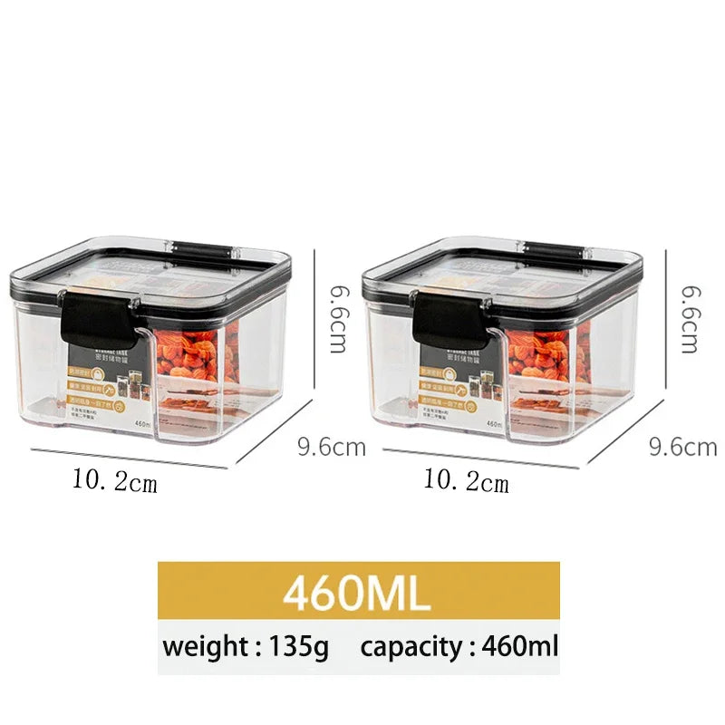 Stackable Plastic Food Storage Jars, Ranging from 460ml to 1800ml