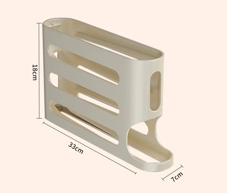 Rolling Egg Storage Box (2-4 Layers) – Large Capacity for Fridge Door