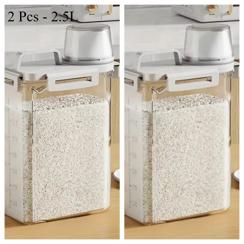 2.5L Food Grade Grain Storage Box, Rice Bucket, Kitchen Utensil (1 Pc)