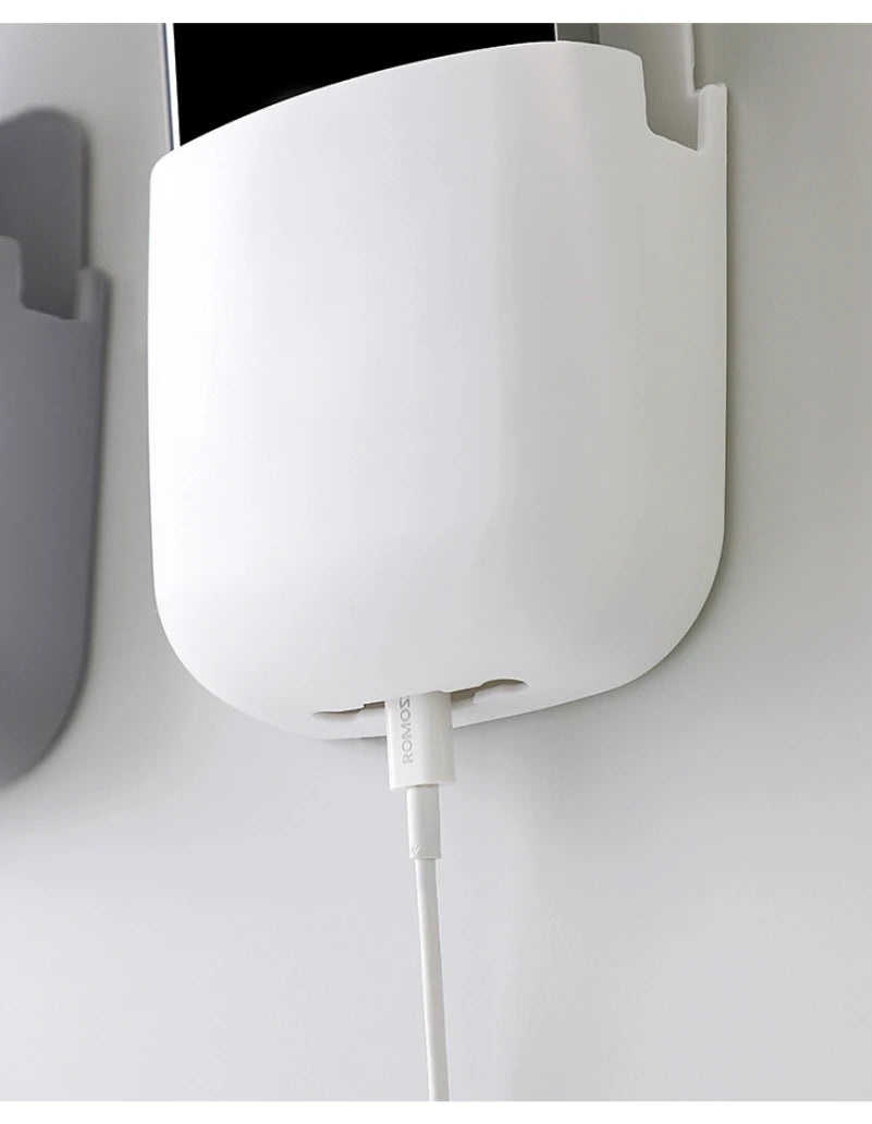 White Wall-Mounted Storage Box for Remote, Phone, and Essentials