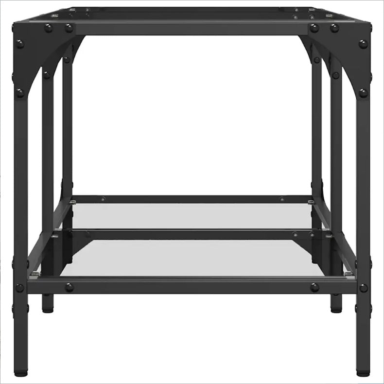 VidaXL Glass Coffee Table, 78.5x40x40 cm, Steel Frame