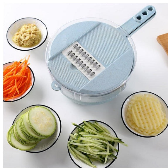 8-in-1 Mandoline Slicer: Multi-Function Kitchen Tool for Slicing, Peeling, Grating, and Straining