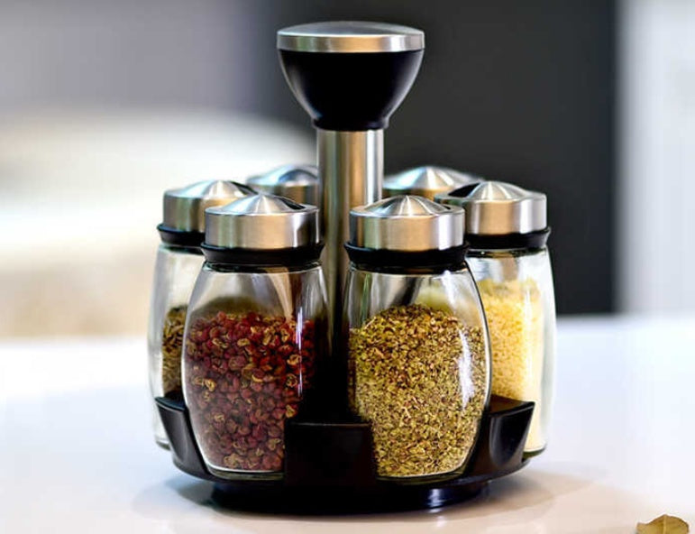 Kitchen Seasoning Box Set with Screw Cap Jars