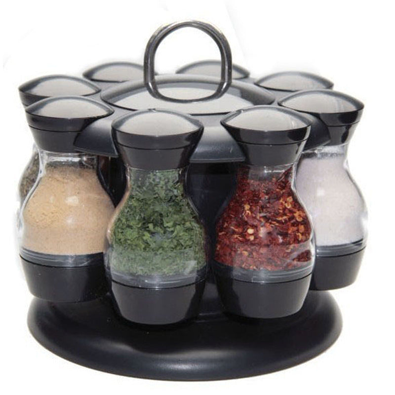 Dual-Tier Rotating Spice Rack for Home Kitchens