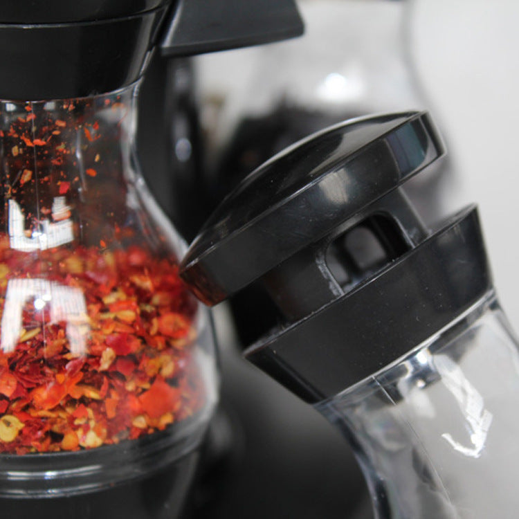 Dual-Tier Rotating Spice Rack for Home Kitchens