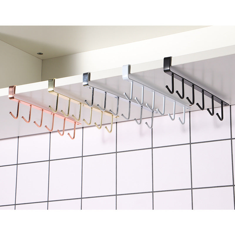 Kitchen Iron Art No-Drill Hooks: Cabinet Storage Racks, Wardrobe Row Hooks, Over-the-Door Organizers