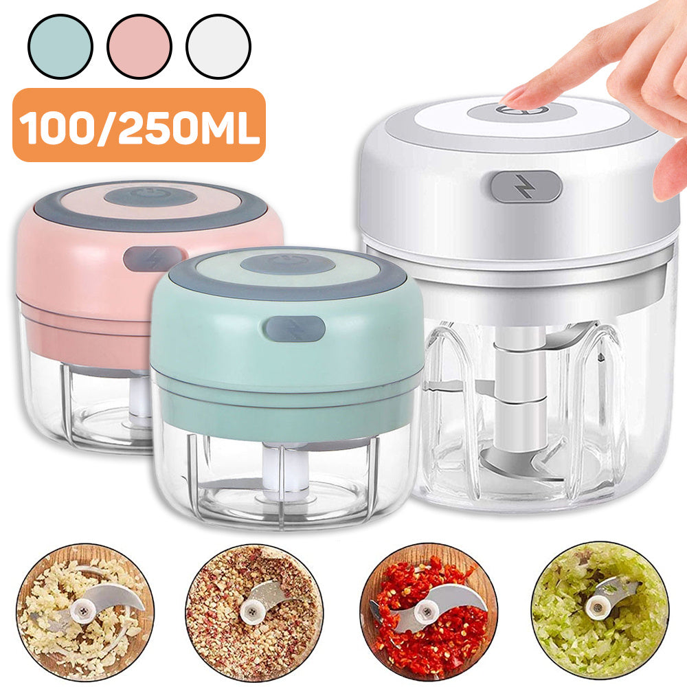 Compact Electric Garlic Chopper & USB Charging Ginger Masher – Durable Chili & Vegetable Crusher Kitchen Tool