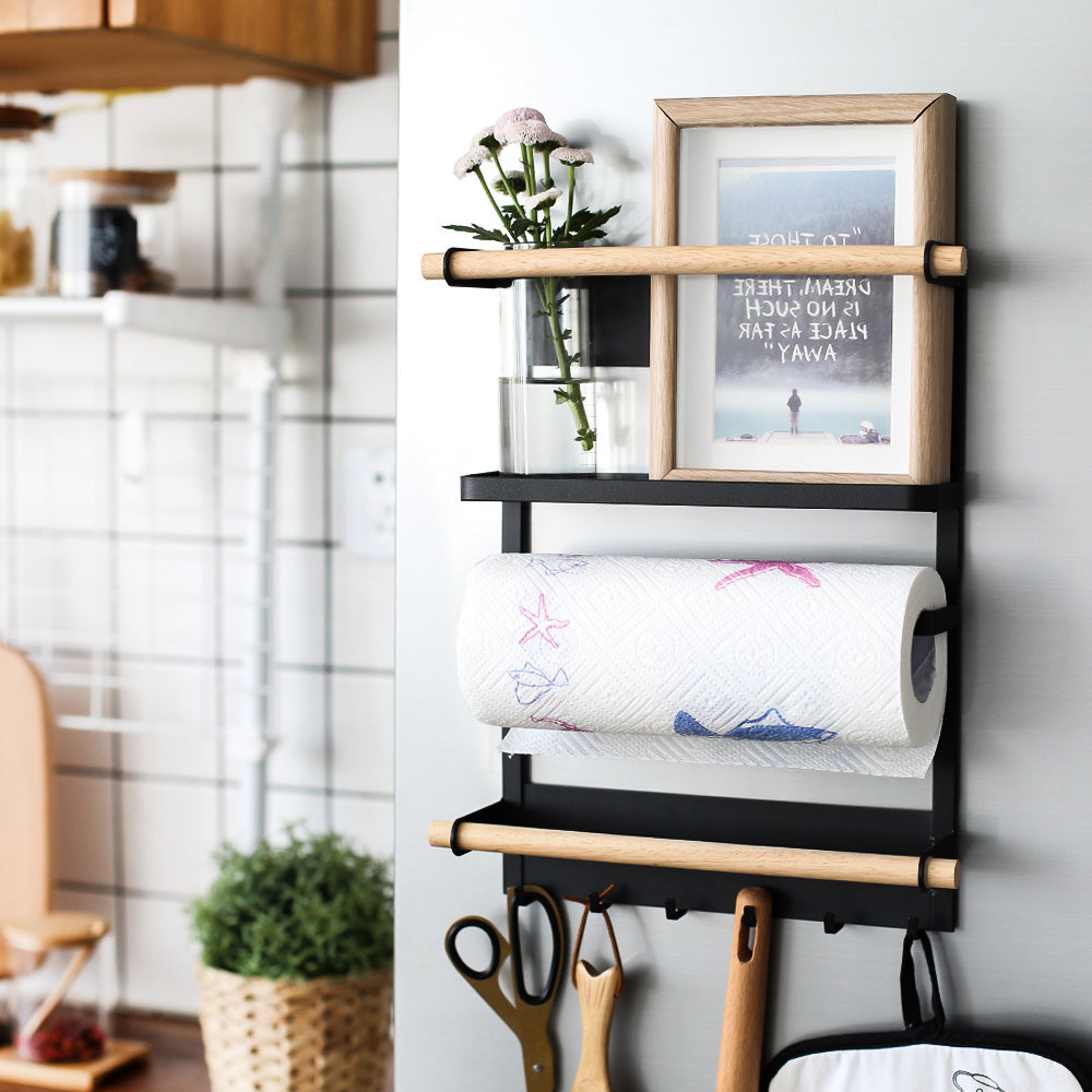 Wall-Mounted Magnetic Adsorption Refrigerator Side Rack - Versatile Storage Organizer