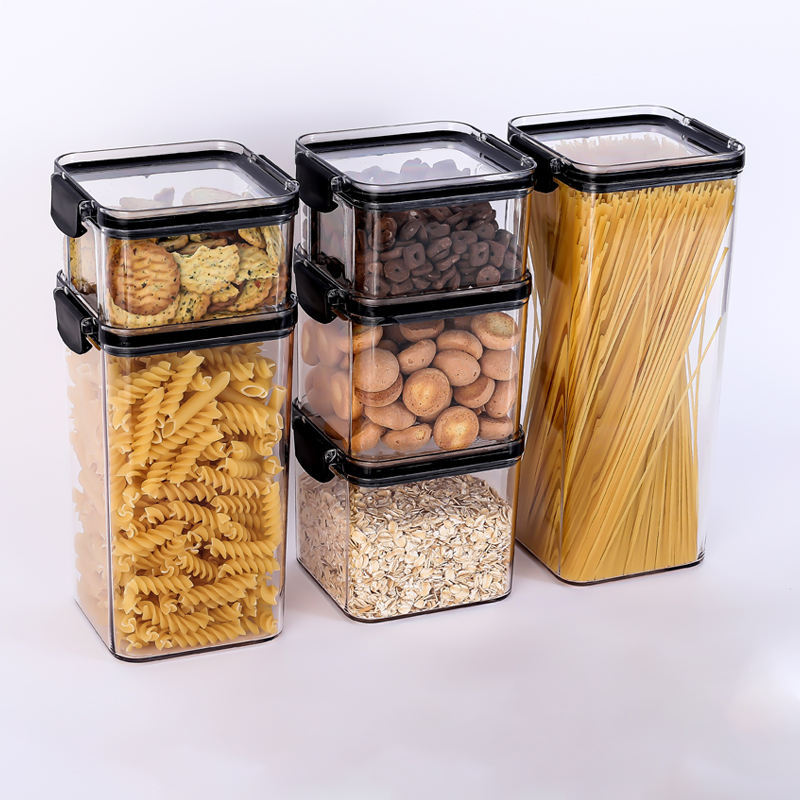 Airtight Plastic Grain Containers - Set of 6, BPA-Free