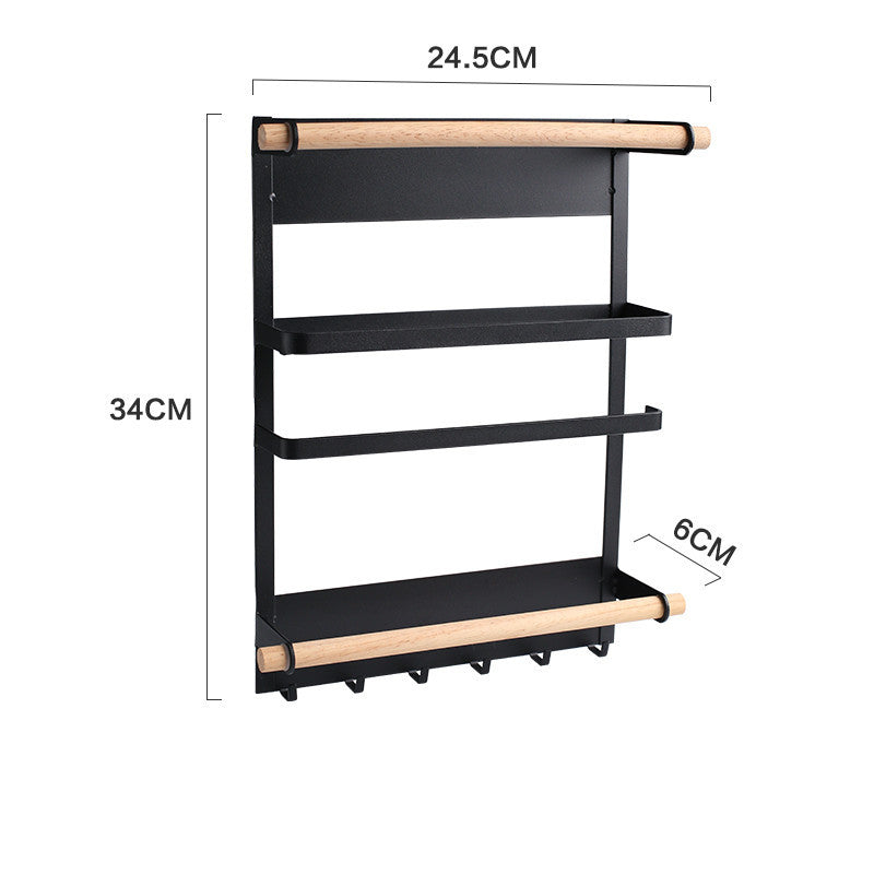 Wall-Mounted Magnetic Adsorption Refrigerator Side Rack - Versatile Storage Organizer