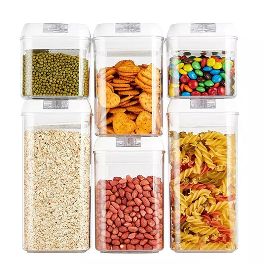 6-Piece Easy-Lock Food Storage Container Set for Flour and Sugar