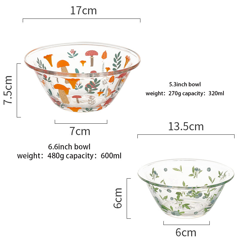 Elegant Glass Bowl for Serving Salads and Fresh Fruits