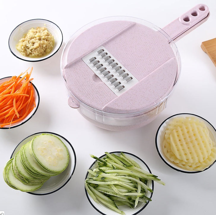 8-in-1 Mandoline Slicer: Multi-Function Kitchen Tool for Slicing, Peeling, Grating, and Straining