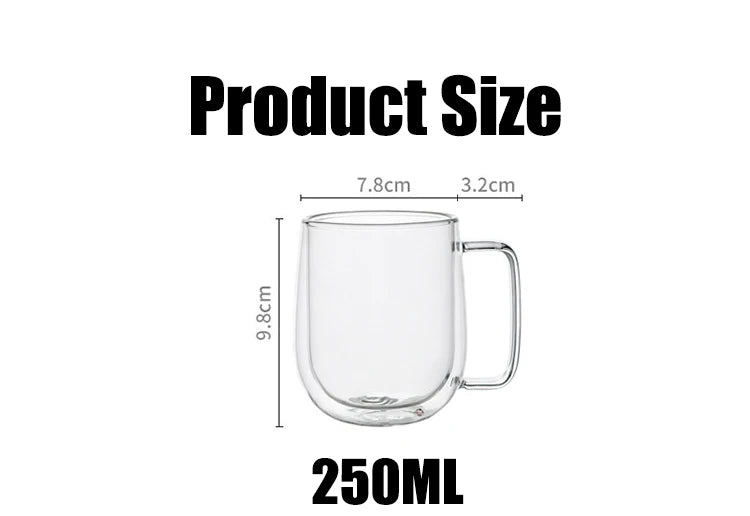 1–6PCS 80–450ML Double Wall Heat-Resistant Glass and Cups