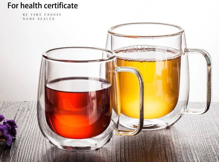 1–6PCS 80–450ML Double Wall Heat-Resistant Glass and Cups